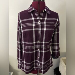 Excellent condition Tommy Hilfiger Purple Plaid Button-Up w/blue cuffs, size S